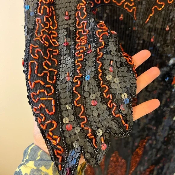 Vintage stunning full sequinned maxi dress - Picture 3 of 4